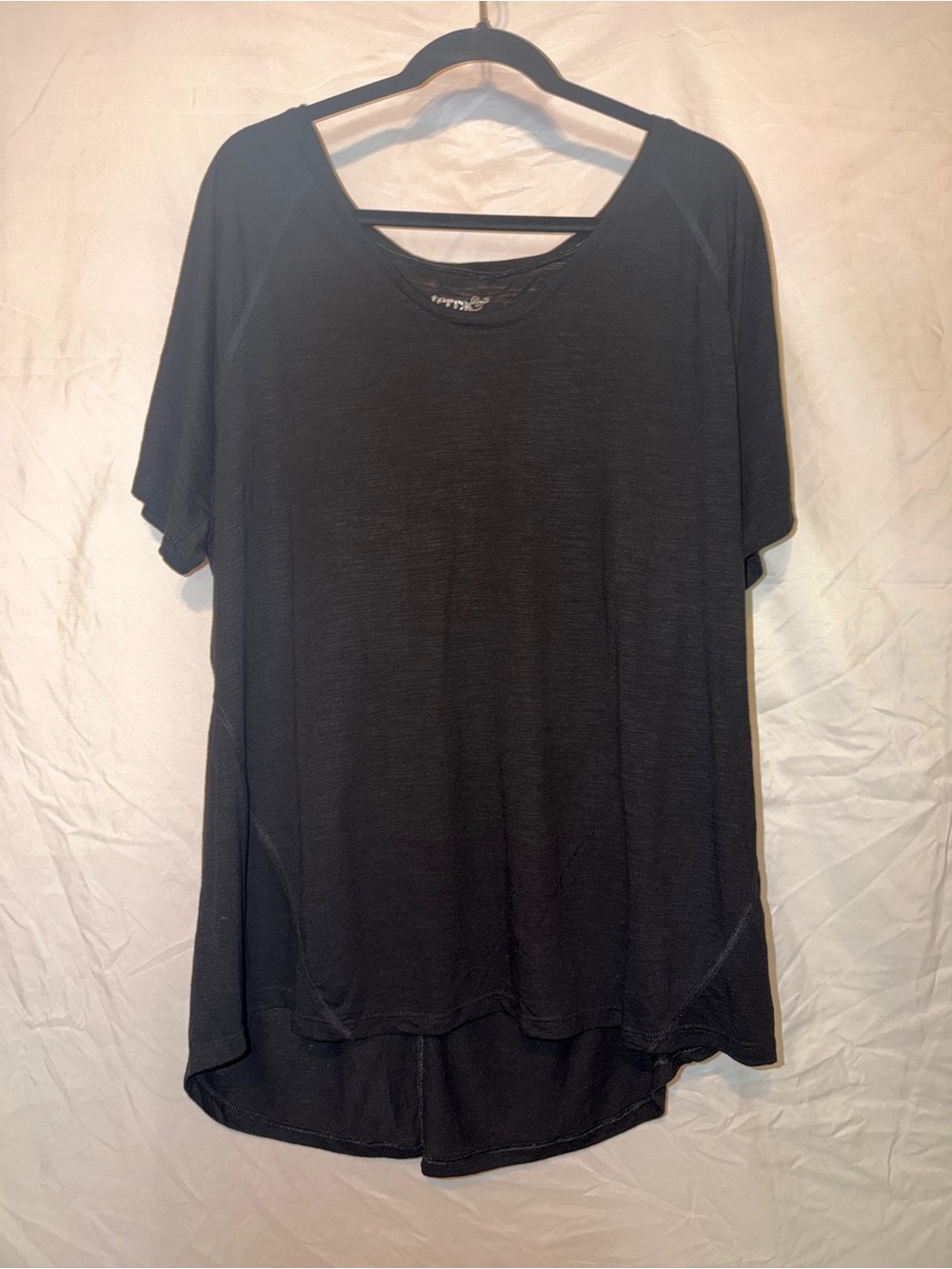Terra & Sky Black Short Sleeve Scoop Neck Tunic Tee
